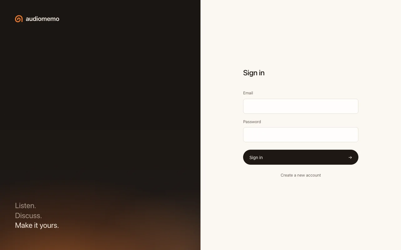Afterword sign-in page